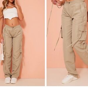 PRETTY LITTLE THING lightweight shell low rise cargo pants